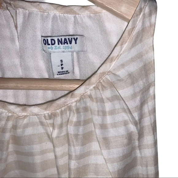 Old Navy Dress Striped Halter Tan White Orange - Picture 8 of 11